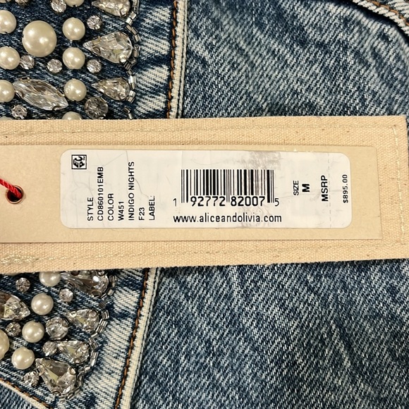 Alice& olivia Jean jacket with lace sleeve - Picture 9 of 9